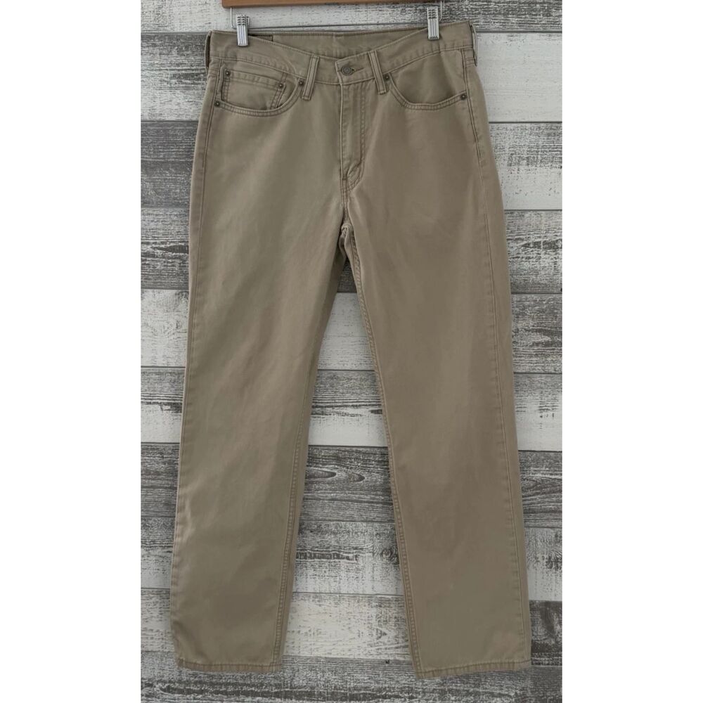 Levi's 514 Jeans Beige Straight Leg Mid Rise Pants Men's 34x34 (Fit 34x33)